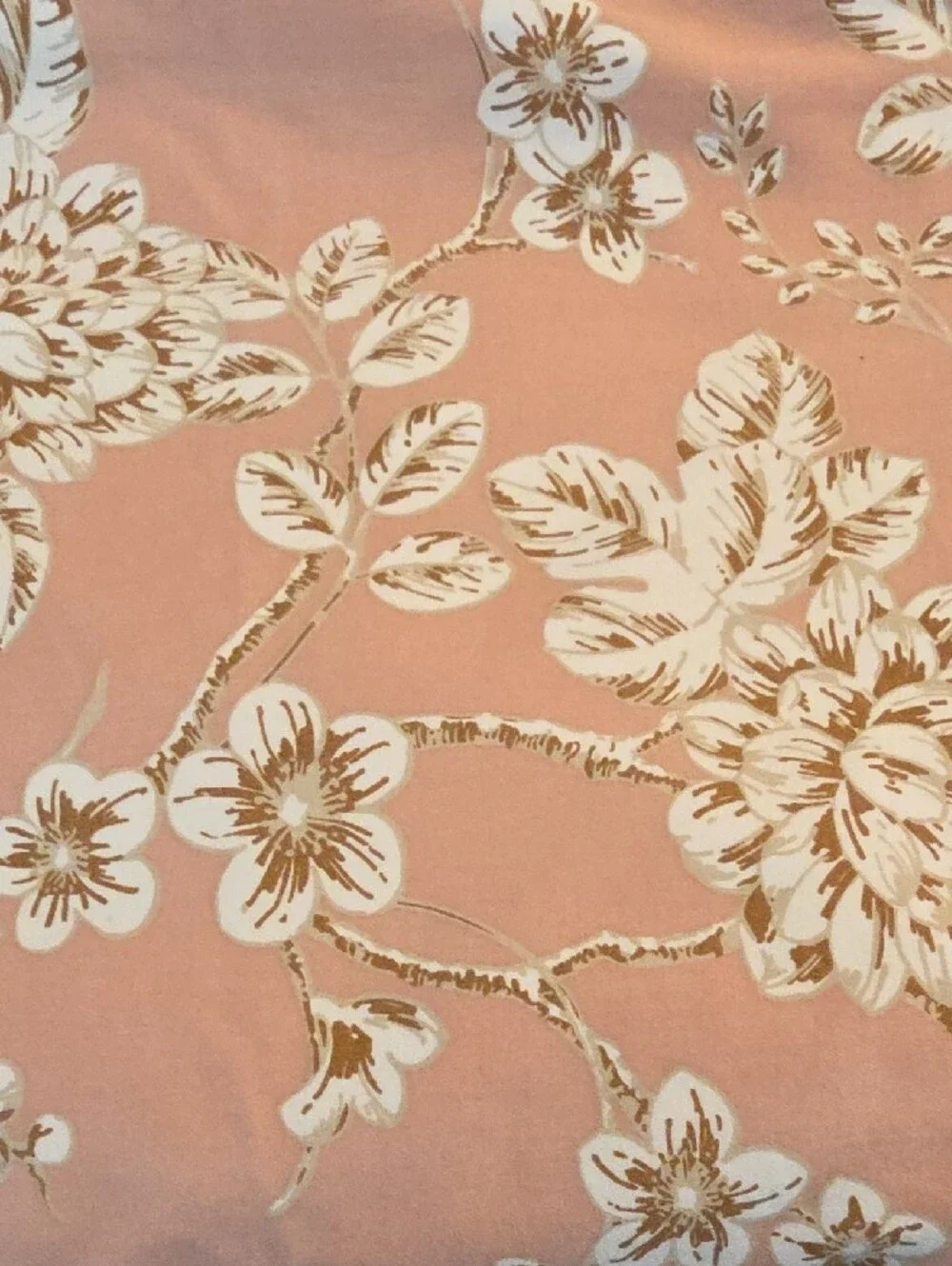 Threshold Dusty Pink White Tan Floral Botanical Cotton Full Duvet Cover